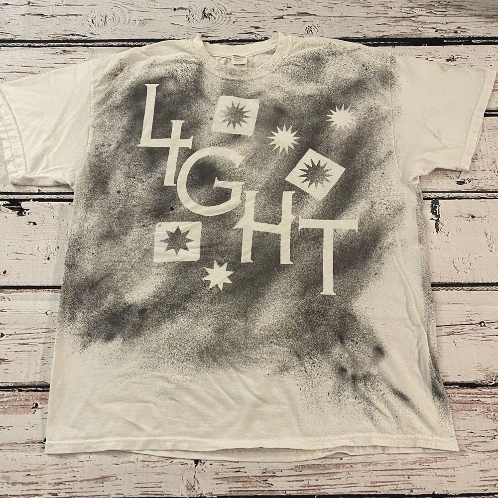 Vintage Light And‎ Dark T Shirt Size XL White Mens